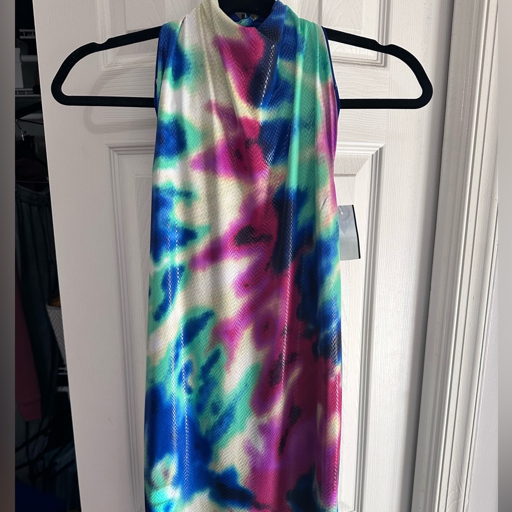 Tie Dye Pattern Halter Dress💙